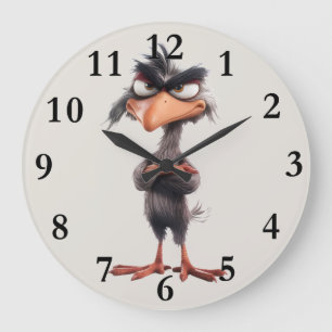 Lustiger wunderlicher Vogel Große Wanduhr