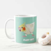 Lustiger wütender Lutino Cockatiel Fluff Off Haust