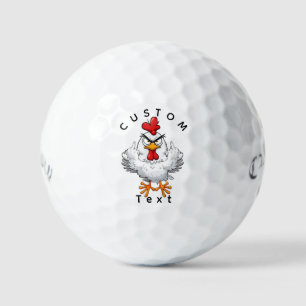 Lustiger wütender Vogel, der Golfbälle umdreht - P
