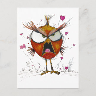 Lustiger wütender Vogel Postkarte