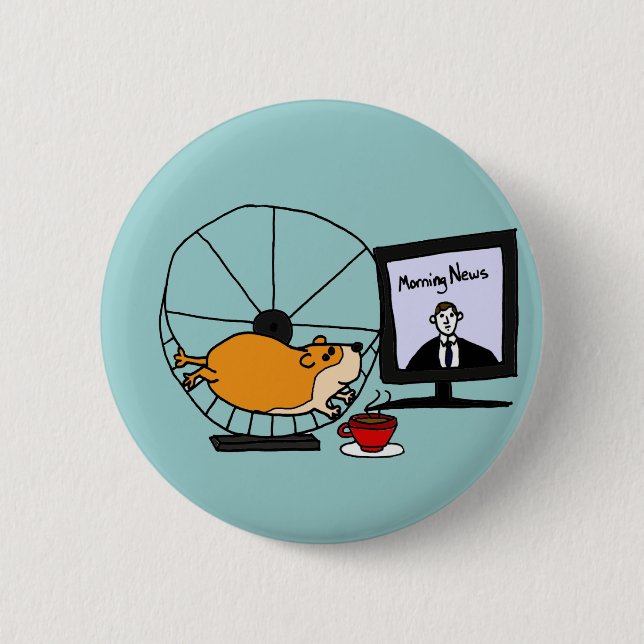 Lustiger x-yhamster auf einer Übungs-Rad-Satire Button (Vorderseite)
