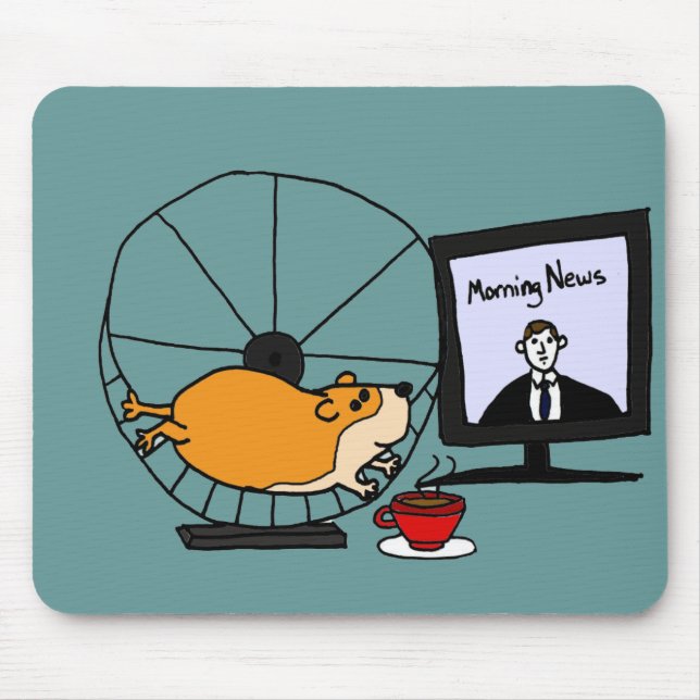 Lustiger x-yhamster auf einer Übungs-Rad-Satire Mousepad (Vorne)