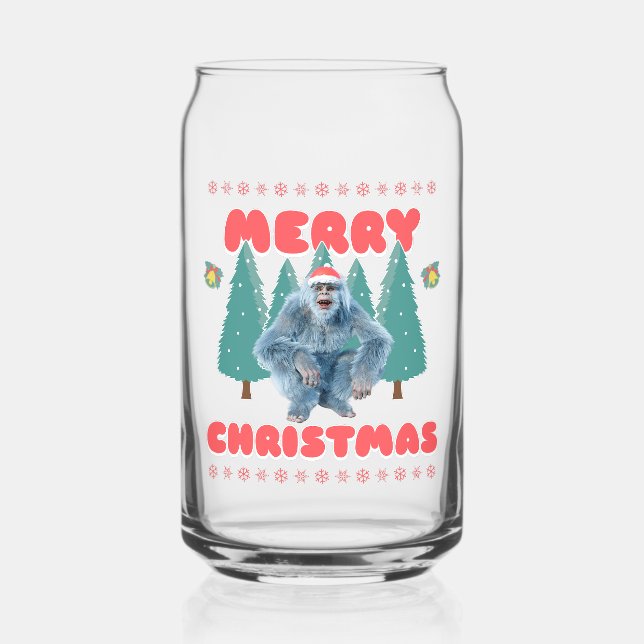 Lustiger Yeti - Frohe Weihnachten Dosenglas (Vorderseite)