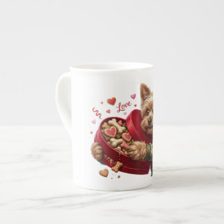 Lustiger Yorkie-Valentinsgruß-Becher | Süßes Yorki Prozellantasse