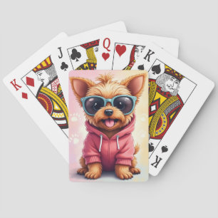 Lustiger Yorkshire Terrier Kawaii Hund Spielkarten