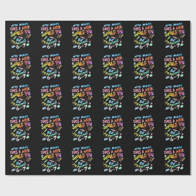 Lustiger Zeichen Sketchkünstler  Geschenkpapier (Flach)