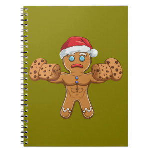 Lustiger zerrissener Lebkuchenmann Weihnachten Notizblock