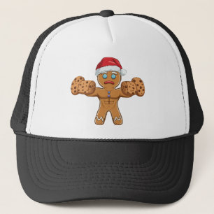 Lustiger zerrissener Lebkuchenmann Weihnachten Truckerkappe