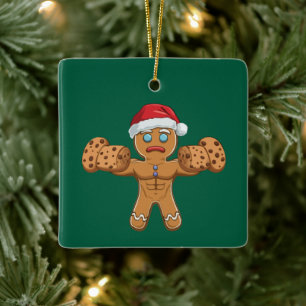Lustiger zerrissener Weihnachtsmann aus Lebkuchen Keramikornament
