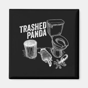 Lustiger zertrümmerter Panda betrunkener Waschbär Magnet