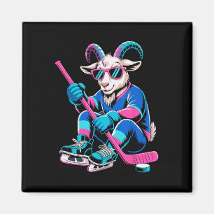 Lustiger Ziegen G.o.a.t. Torwart Spieler Eishockey Magnet