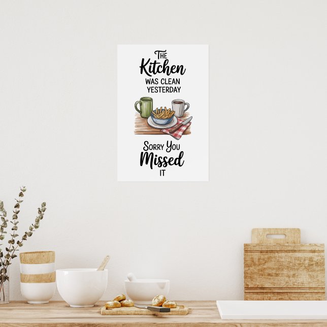 Lustiger Zitat-Küche Poster (Küche)