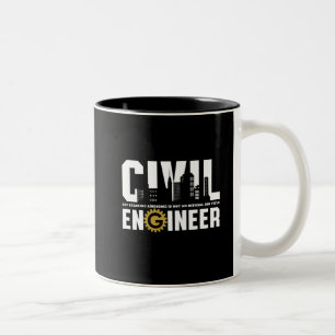 Lustiger ziviler Ingenieur-ziviler Technik-Student Zweifarbige Tasse