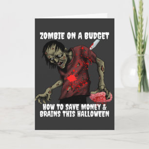 Lustiger Zombie-auf-einem-Budget-Halloween Karte
