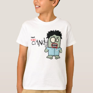 Lustiger Zombie braucht Süßigkeiten Halloween T-Shirt