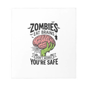 Lustiger Zombie Isst Gehirne Du Bist Sicher Hallow Notizblock