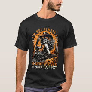 Lustiger Zug Wrack Skelett Cowgirl Halloween T-Shirt