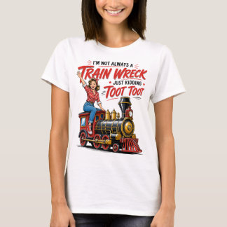 Lustiger Zugliebhaber Vintage-Lokomotive T-Shirt