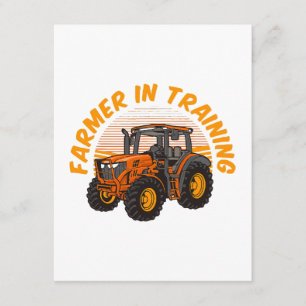 Lustiger zukünftiger Bauer in Ausbildung Traktor L Begleitkarte