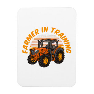 Lustiger zukünftiger Bauer in Ausbildung Traktor L Magnet