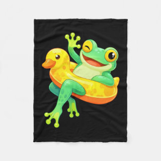 Lustiger zwinkerender Frosch-Enten-Schwimmkörper P Fleecedecke