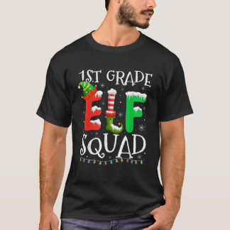 Lustiges 1. Klasse-Elf-Squad-Lehrer-Schüler-Weihna T-Shirt