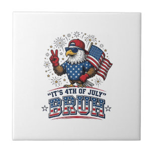 Lustiges 4. Juli-Adler Bruh Patriotisches Shirt-De Fliese