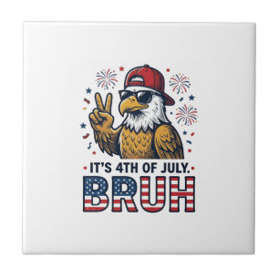 Lustiges 4. Juli Adler Bruh Patriotisches Shirt-De Fliese