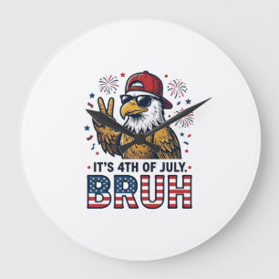 Lustiges 4. Juli Adler Bruh Patriotisches Shirt-De Große Wanduhr