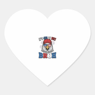 Lustiges 4. Juli-Adler Bruh patriotisches Shirt-De Herz-Aufkleber