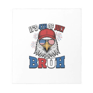 Lustiges 4. Juli-Adler Bruh patriotisches Shirt-De Notizblock