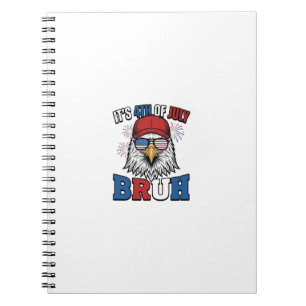 Lustiges 4. Juli-Adler Bruh patriotisches Shirt-De Notizblock