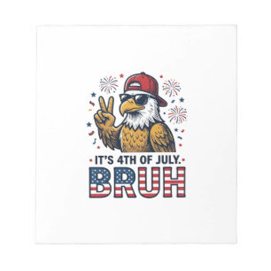 Lustiges 4. Juli-Adler Bruh patriotisches Shirt-De Notizblock