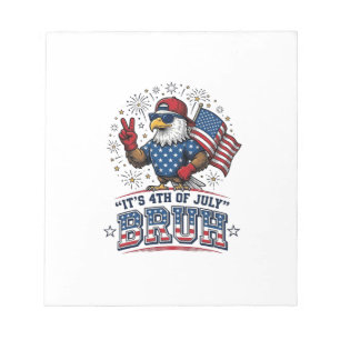 Lustiges 4. Juli Adler Bruh Patriotisches Shirt-De Notizblock