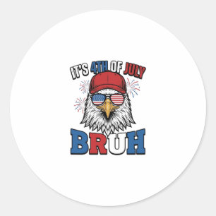 Lustiges 4. Juli-Adler Bruh patriotisches Shirt-De Runder Aufkleber