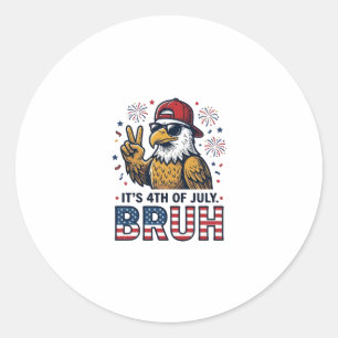 Lustiges 4. Juli Adler Bruh Patriotisches Shirt-De Runder Aufkleber