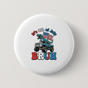 Lustiges 4. Juli Dinosaurier Monster Truck Shirt_1 Button