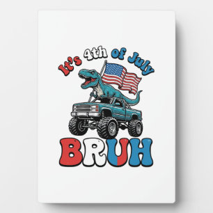 Lustiges 4. Juli Dinosaurier Monster Truck Shirt_1 Fotoplatte