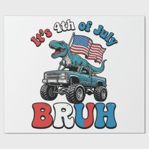 Lustiges 4. Juli Dinosaurier Monster Truck Shirt_1 Geschenkpapier