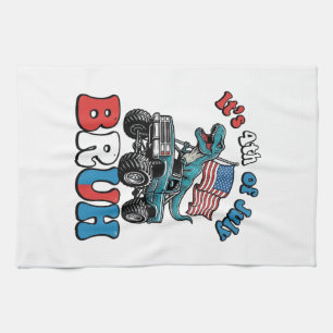 Lustiges 4. Juli Dinosaurier Monster Truck Shirt_1 Geschirrtuch