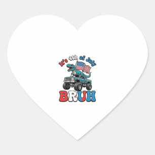 Lustiges 4. Juli Dinosaurier Monster Truck Shirt_1 Herz-Aufkleber