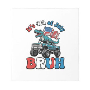 Lustiges 4. Juli Dinosaurier Monster Truck Shirt_1 Notizblock
