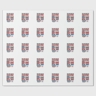 Lustiges 4. Juli Hot Dog patriotisches Shirtsdesig Geschenkpapier