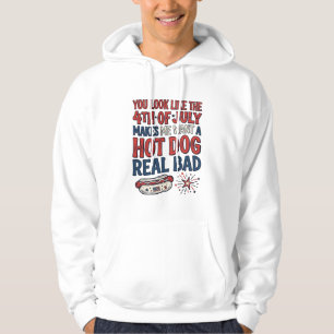 Lustiges 4. Juli Hot Dog patriotisches Shirtsdesig Hoodie