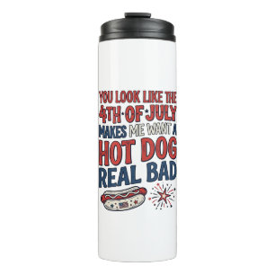 Lustiges 4. Juli Hot Dog patriotisches Shirtsdesig Thermosbecher