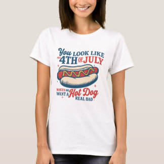Lustiges 4. Juli Hot Dog Shirt – Retro USA Patriot