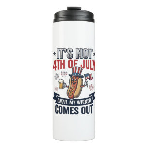 Lustiges 4. Juli Hot Dog Vintage Patriotisches Shi Thermosbecher