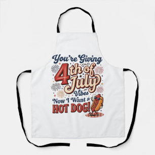Lustiges 4. Juli Hot Dog Vintage-Shirt-Design_1 Schürze