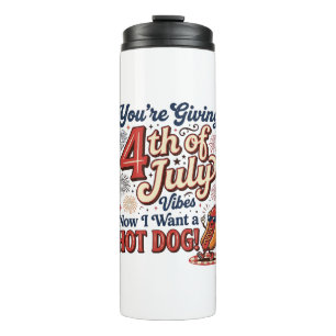 Lustiges 4. Juli Hot Dog Vintage-Shirt-Design_1 Thermosbecher