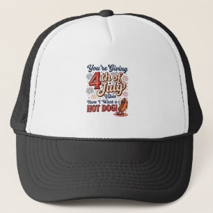 Lustiges 4. Juli Hot Dog Vintage-Shirt-Design_1 Truckerkappe